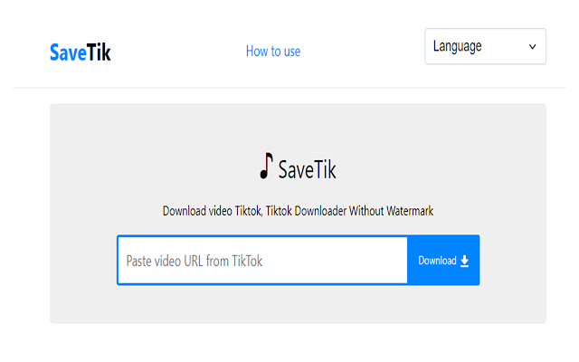 SaveTik Tik Tok Downloader  from Chrome web store to be run with OffiDocs Chromium online
