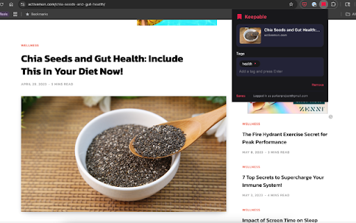 Save to Keepable  from Chrome web store to be run with OffiDocs Chromium online