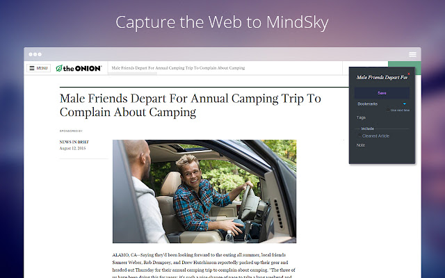 Save to MindSky  from Chrome web store to be run with OffiDocs Chromium online