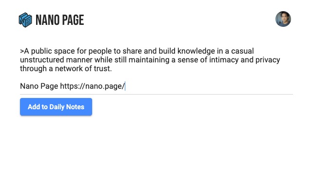 Save to Nano Page  from Chrome web store to be run with OffiDocs Chromium online