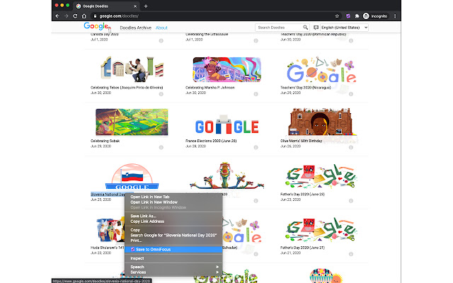 Save to OmniFocus  from Chrome web store to be run with OffiDocs Chromium online