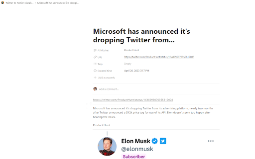 Save Twitter to Notion Twitter Hunter  from Chrome web store to be run with OffiDocs Chromium online
