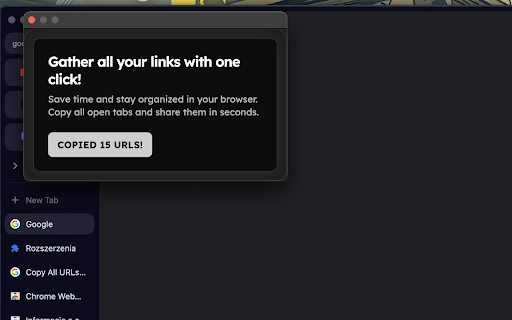 Save URLs to clipboard  from Chrome web store to be run with OffiDocs Chromium online