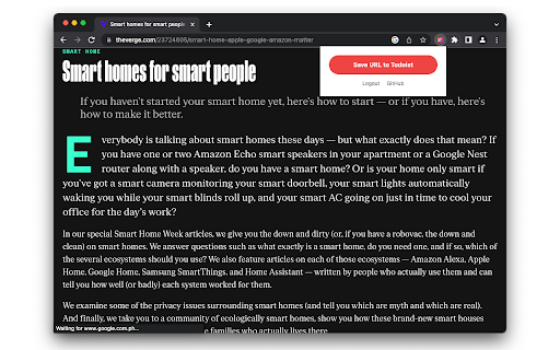 Save URL to Todoist  from Chrome web store to be run with OffiDocs Chromium online