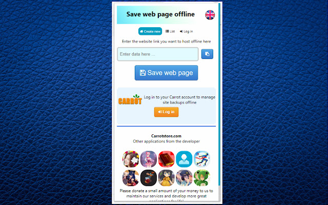 Save Web offline  from Chrome web store to be run with OffiDocs Chromium online
