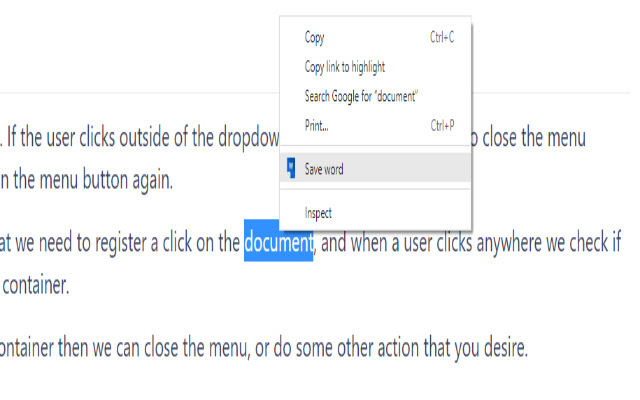 Save Words  from Chrome web store to be run with OffiDocs Chromium online