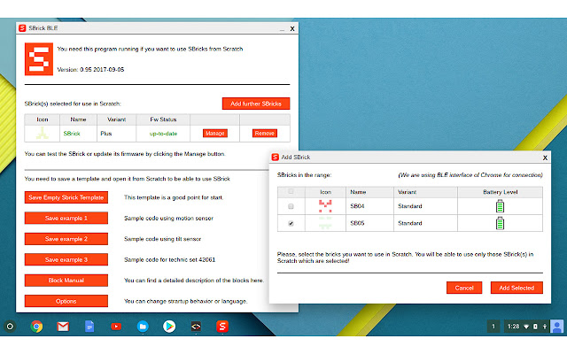 Sbrick Chrome App  from Chrome web store to be run with OffiDocs Chromium online