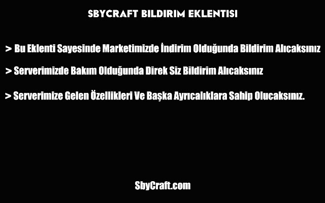 SbyCraft Bildirim Eklentisi  from Chrome web store to be run with OffiDocs Chromium online