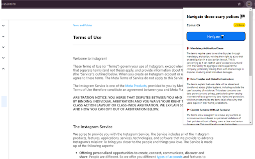 Scallywag AI Navigate the Terms of Services  from Chrome web store to be run with OffiDocs Chromium online
