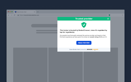 Scam Broker Alert  from Chrome web store to be run with OffiDocs Chromium online