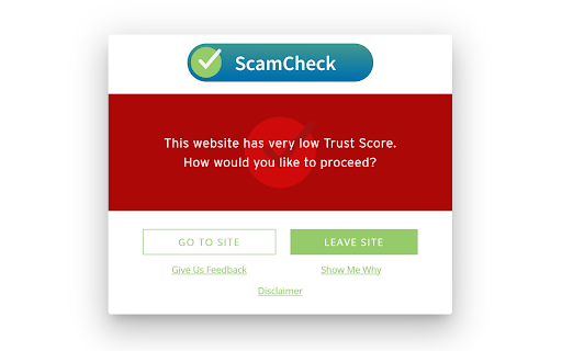 ScamCheck  from Chrome web store to be run with OffiDocs Chromium online