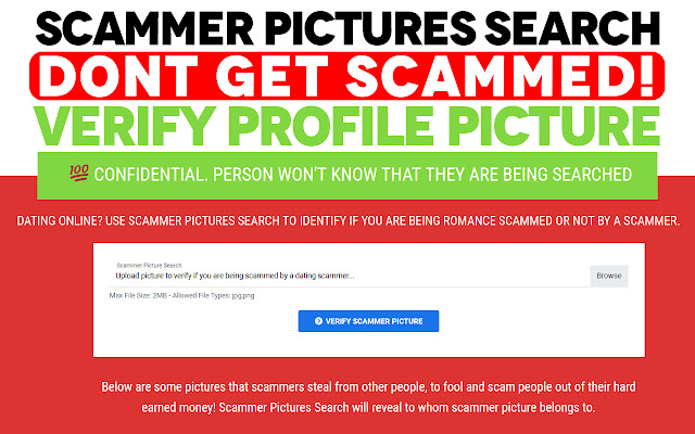 Scammer Pictures Search  from Chrome web store to be run with OffiDocs Chromium online
