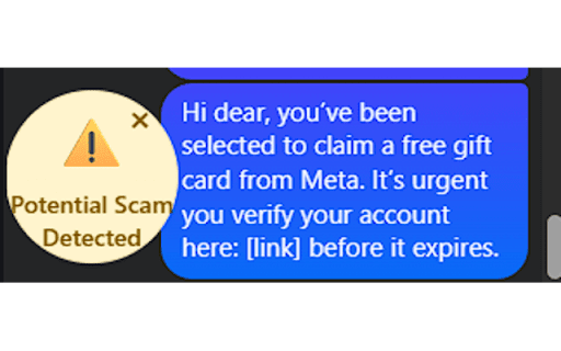 ScamSniff – Smart Scam Message Detector  from Chrome web store to be run with OffiDocs Chromium online