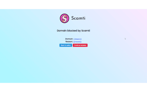Scamti  from Chrome web store to be run with OffiDocs Chromium online