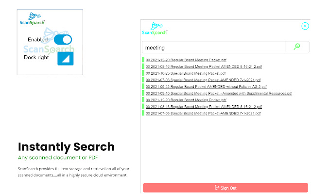 ScanSearch Chrome Extension  from Chrome web store to be run with OffiDocs Chromium online