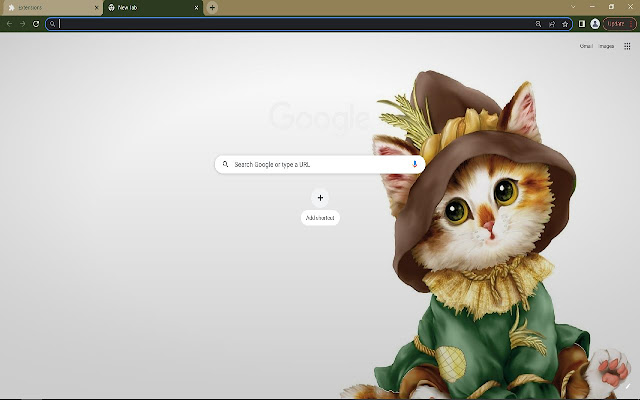 Scarecrow Kitten Browser Theme  from Chrome web store to be run with OffiDocs Chromium online