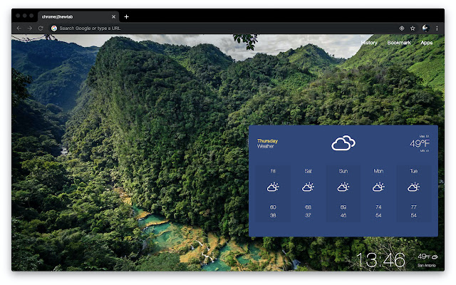 Scenery Tab  from Chrome web store to be run with OffiDocs Chromium online