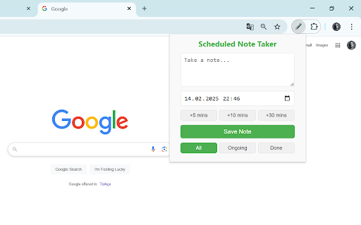 Scheduled Note Taker  from Chrome web store to be run with OffiDocs Chromium online