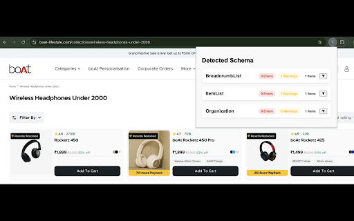 Schema Markup Extractor  from Chrome web store to be run with OffiDocs Chromium online