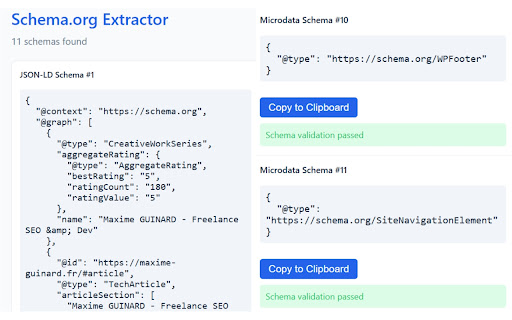 Schema.org Extractor  Validator  from Chrome web store to be run with OffiDocs Chromium online