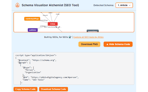 Schema Visualizer Alchemist (SEO Tool)  from Chrome web store to be run with OffiDocs Chromium online