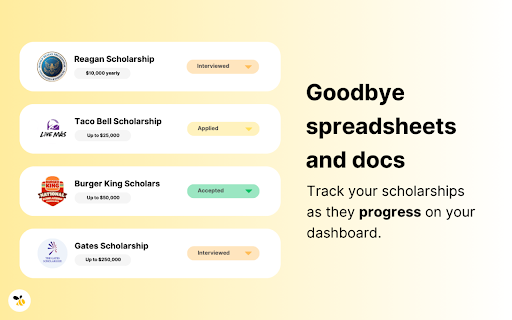 Scholarhive: One Click Scholarship Applications  from Chrome web store to be run with OffiDocs Chromium online
