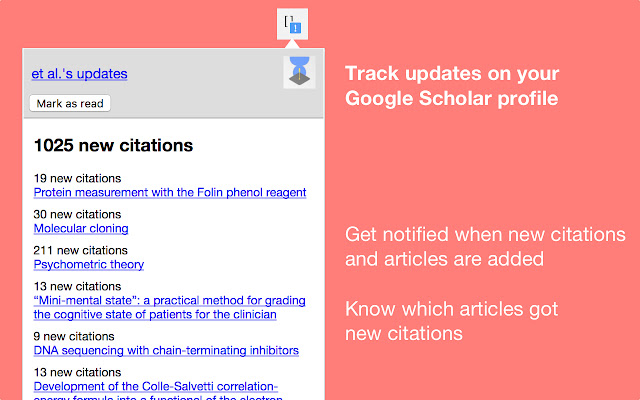 Scholar Updates  from Chrome web store to be run with OffiDocs Chromium online