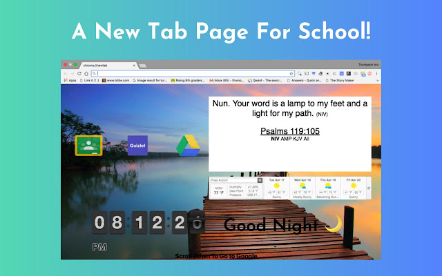 School Board | A New Tab Page for School  from Chrome web store to be run with OffiDocs Chromium online