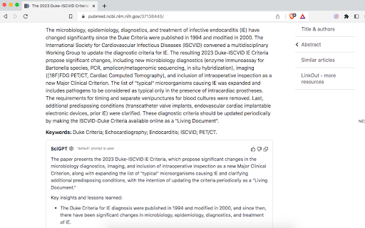 SciGPT: Summarize a scientific paper  from Chrome web store to be run with OffiDocs Chromium online
