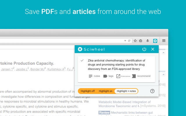 Sambungan Penyemak Imbas Sciwheel daripada kedai web Chrome untuk dijalankan dengan OffiDocs Chromium dalam talian