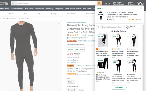 Score App Reverse image search as you shop.  from Chrome web store to be run with OffiDocs Chromium online