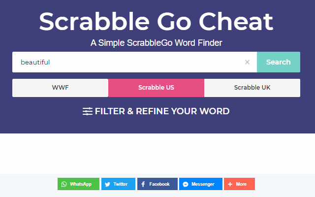 Scrabble Go Cheat  from Chrome web store to be run with OffiDocs Chromium online