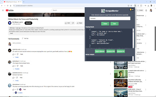 Scrape Mentor  from Chrome web store to be run with OffiDocs Chromium online