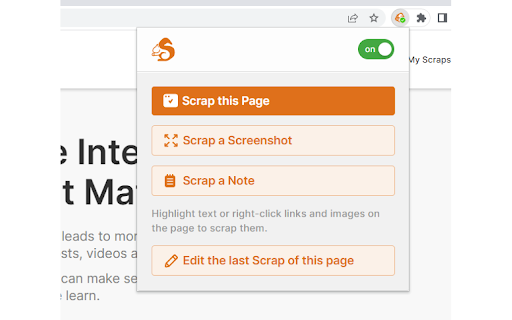 Scrappi  from Chrome web store to be run with OffiDocs Chromium online