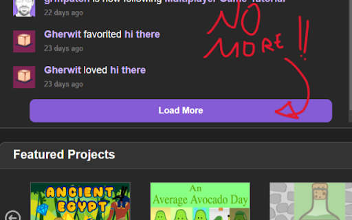 Scratch Always Load More  from Chrome web store to be run with OffiDocs Chromium online