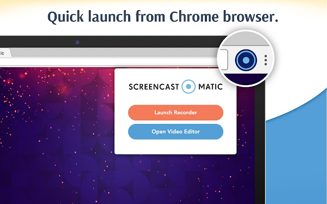 Screencast O Matic Launcher  from Chrome web store to be run with OffiDocs Chromium online