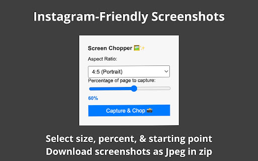 Screen Chopper  from Chrome web store to be run with OffiDocs Chromium online Screen Chopper  from Chrome web store to be run with OffiDocs Chromium online