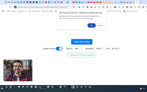 Screener Fastest Screen Recorder  from Chrome web store to be run with OffiDocs Chromium online