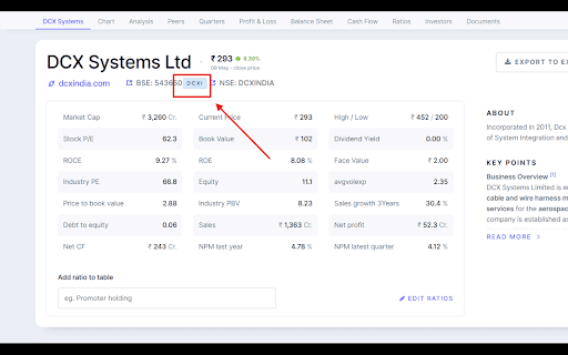 Screener.in TradingView Button  from Chrome web store to be run with OffiDocs Chromium online