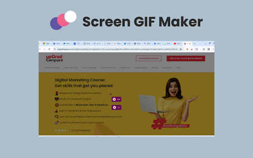 Screen GIF Maker: Google Animation Creator  from Chrome web store to be run with OffiDocs Chromium online