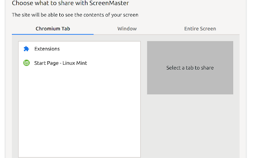 ScreenMaster  from Chrome web store to be run with OffiDocs Chromium online