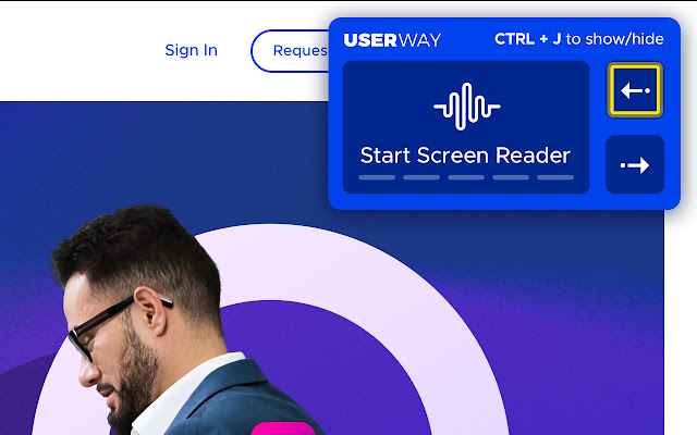 Screen Reader di UserWay dal Chrome Web Store da eseguire con OffiDocs Chromium online