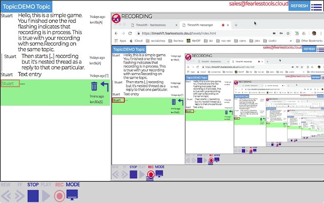 Screen Recording for Timeshift Messenger  from Chrome web store to be run with OffiDocs Chromium online