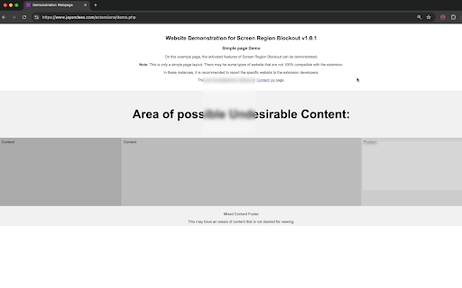 Screen Region Blockout Lite  from Chrome web store to be run with OffiDocs Chromium online