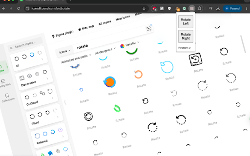 Screen rotator  from Chrome web store to be run with OffiDocs Chromium online
