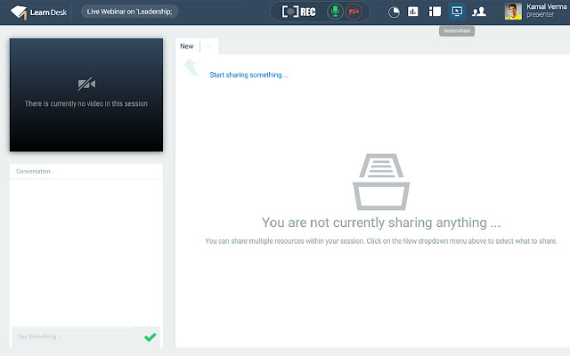 ScreenShare  from Chrome web store to be run with OffiDocs Chromium online