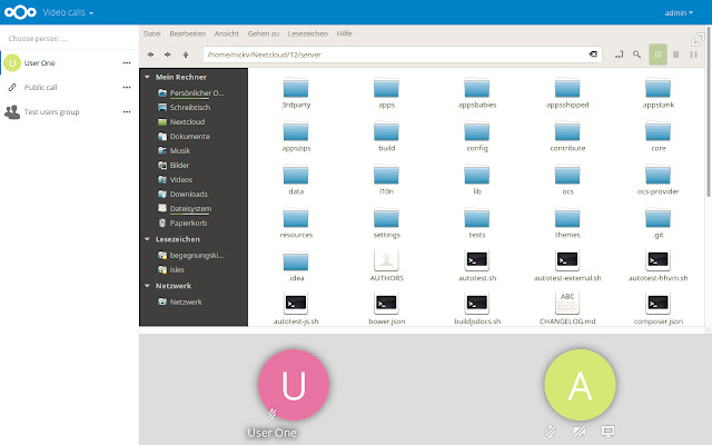 Screensharing for Nextcloud Video calls app  from Chrome web store to be run with OffiDocs Chromium online