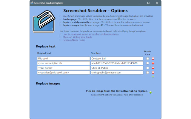 Screenshot Scrubber  from Chrome web store to be run with OffiDocs Chromium online