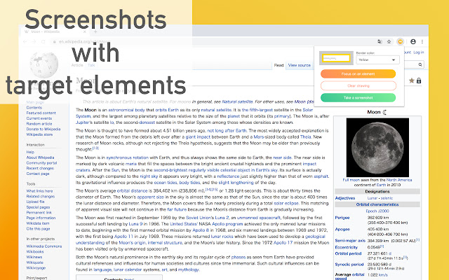 Screenshots with target elements  from Chrome web store to be run with OffiDocs Chromium online