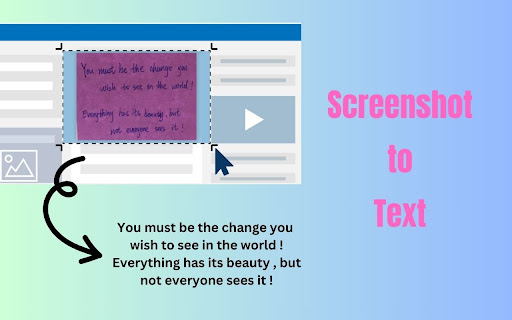Screenshot to Text(OCR) Image text extractor  from Chrome web store to be run with OffiDocs Chromium online